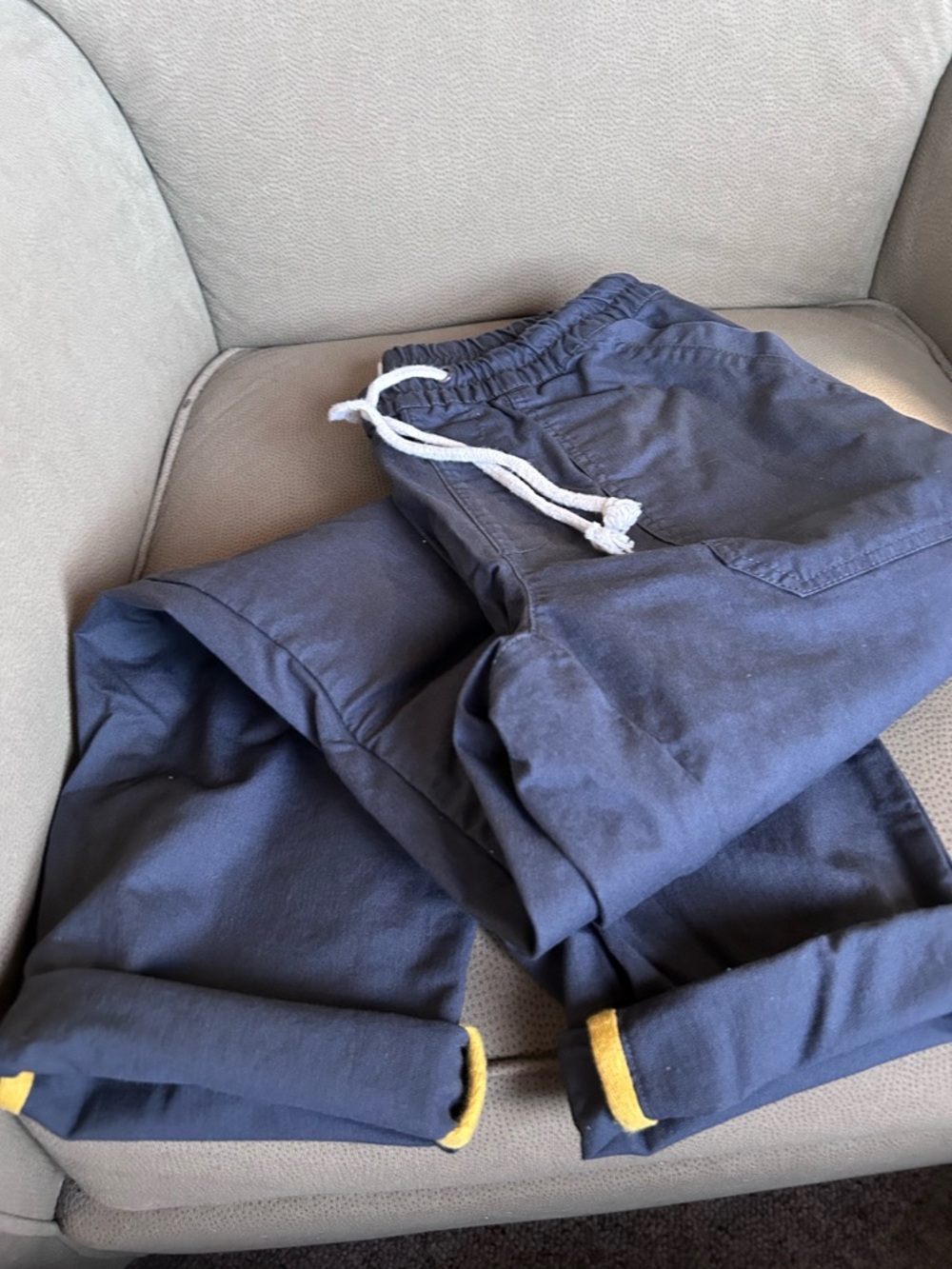 Pact stretch twill pants, charcoal, size M